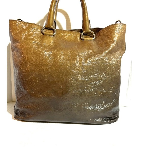 Prada Metallic gold Brown Leather crossbody Bag - Picture 2 of 9